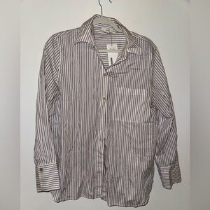 Vince women’s brown and White Striped Button Down Shirt